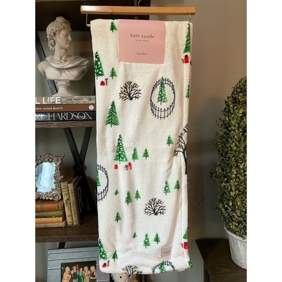 kate spade Other - (Sold) Kate Spade Christmas Tree Plush Fleece Bla